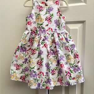 Janie and Jack Floral Dress 2T Bow Back Tulle Lined